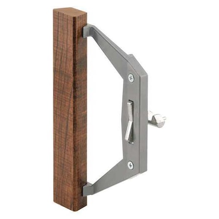 Gray Diecast Sliding Door Handle with Wood Pull (Single Pack) MPN:C 1025