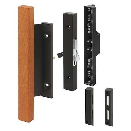 Black Diecast with Hardwood Handle Surface Hook Sliding Patio Door Pull (Single Pack) MPN:C 1105