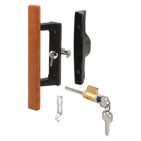 Patio Door Internal Style Door Handle, Black, Keyed, 3-15/16 in. Hole Centers (Single Pack) MPN:C 1132