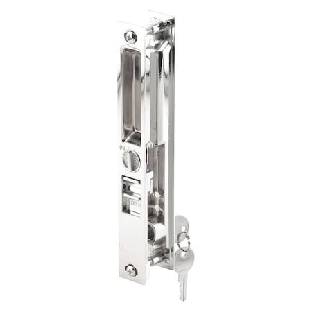Patio Door Flush Handle, Chrome Pull, Keeper, Mid-Body Latch, Keyed (Single Pack) MPN:C 1134