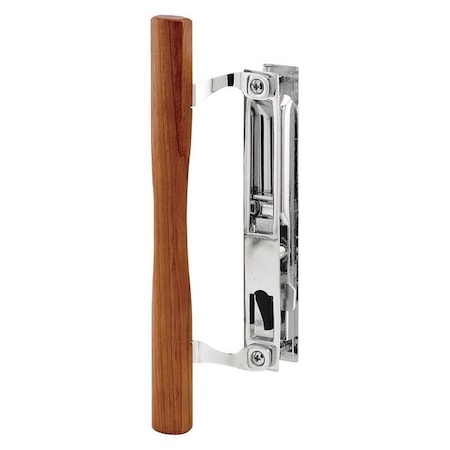 Chrome Diecast Sliding Door Handle Set with Wood Pull, fits Acorn Doors (Single Pack) MPN:C 1148