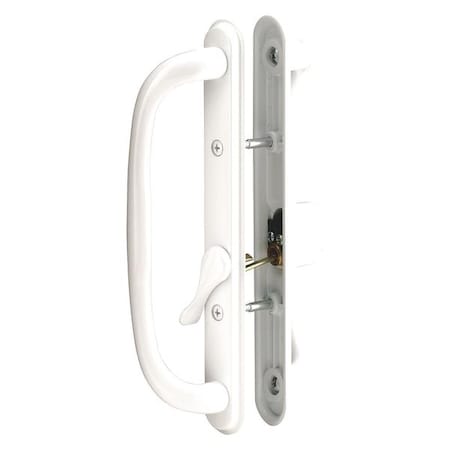 White Diecast Keyed Sliding Door Handle Set with 10 in. Pull (Single Pack) MPN:C 1289