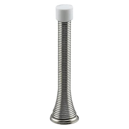 Door Stop, 4 in. Reach, Spring Steel, Satin Chrome, Heavy Duty, PK5 MPN:MP10126
