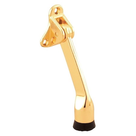 Door Holder, 4in, Zinc Diecast, Brass-Plated Finish, Drop Down Type (Single Pack) MPN:MP4543