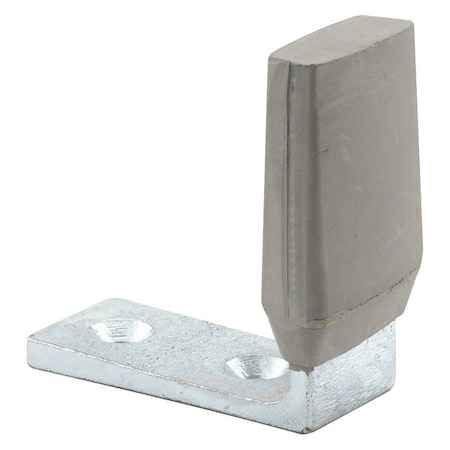 Door Stop, 2-11/16 in. Height, Steel, Brushed Aluminum, Gray Rubber (Single Pack) MPN:MP4592