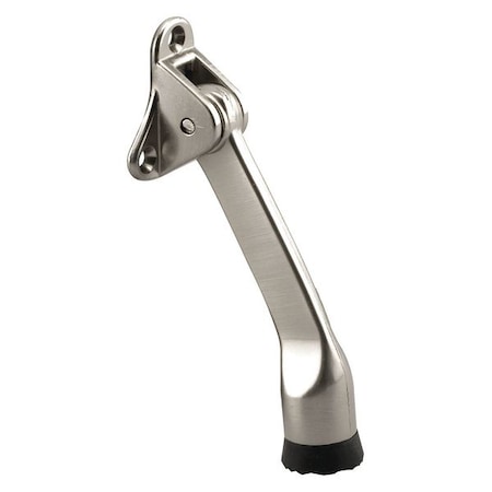 Door Holder, 4 in. Reach, Zinc Diecast, Satin Nickel-Plated, Black Rubber Tip (Single Pack) MPN:MP4848