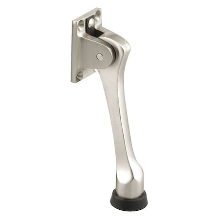 Door Holder, 4-3/4 in. Reach, Heavy Cast Brass, Satin Nickel, Black (Single Pack) MPN:MP4849
