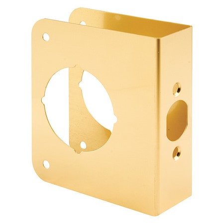 Lock and Door Reinforcer, 1-3/4 in. x 2-3/4 in., Solid Brass, Polished Finish (Single Pack) MPN:MP9407