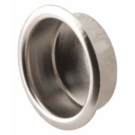 Bypass Door Finger Pull, 5 in. x 3/4 in., Stamped Steel, Nickel Plated Finish, PK4 MPN:N 6893