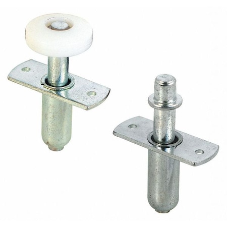Top Pivot and Guide Wheel, 3/8 in Diameter, Steel/Plastic, Mill (Single Pack) MPN:N 7291