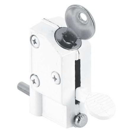 Diecast, White, Keyed Step-On, Sliding Patio Door Lock (Single Pack) MPN:U 9884