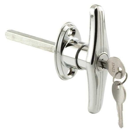 Door T-Handle Lock, Keyed, Diecast Zinc, Chrome Plated (Single Pack) MPN:GD 52122