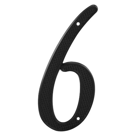 4 in. House Number 6, Diecast, Black Finish, PK5 MPN:MP4116-5
