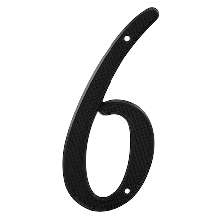 4 in. House Number 6, Diecast, Black Finish, PK2 MPN:MP4116