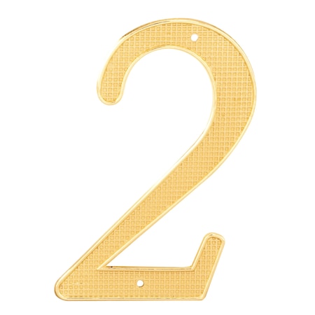 4 in. House Number 2, Diecast, Brass Finish, PK2 MPN:MP4282