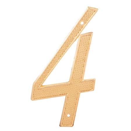 4 in. House Number 4, Diecast, Brass Finish, PK2 MPN:MP4284