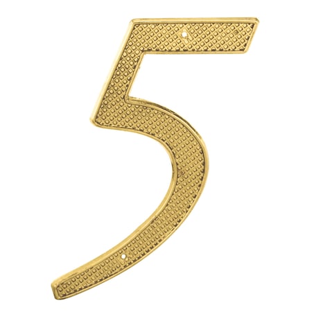 4 in. House Number 5, Diecast, Brass Finish, PK2 MPN:MP4285