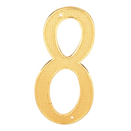4 in. House Number 8, Diecast, Brass Finish, PK2 MPN:MP4288
