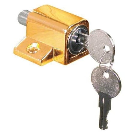 Keyed Sash Lock, 9/16 in. Projection, Diecast, Brass Plated Finish (Single Pack) MPN:U 9863