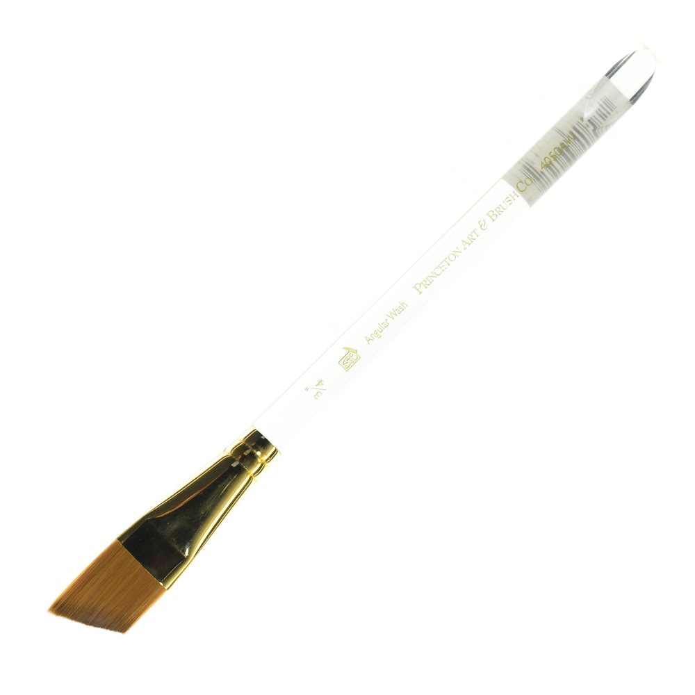Princeton Series 4050 Heritage Synthetic Sable Watercolor Short-Handle Paint Brush, 3/4in, Angular Wash Bristle, Sable Hair, Red MPN:4050AW-075