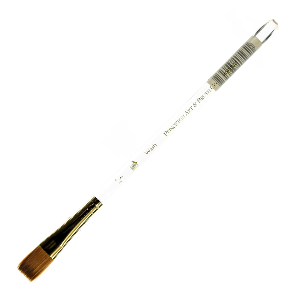 Princeton Series 4050 Heritage Synthetic Sable Watercolor Short-Handle Paint Brush, 1/2in, Wash Bristle, Sable Hair, Red MPN:4050W-050