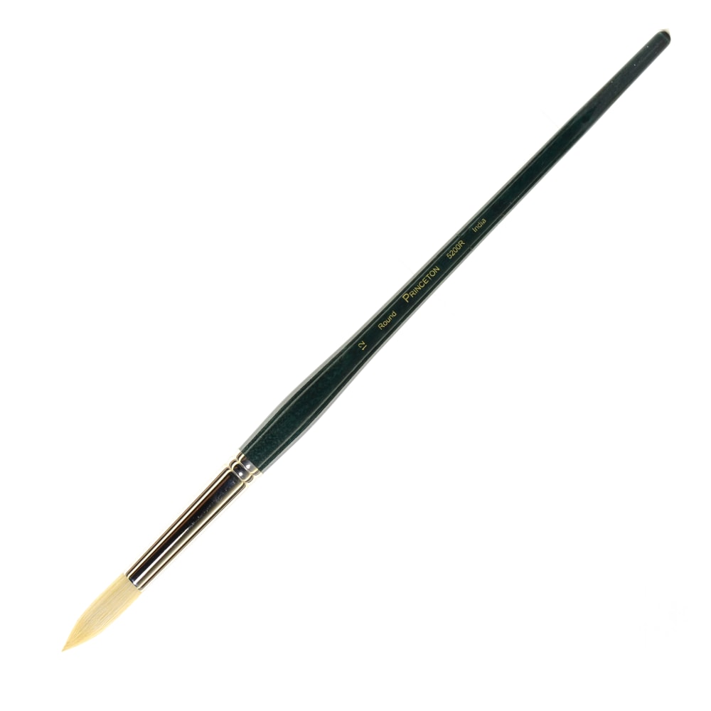 Princeton Series 5200 Ashley Paint Brush, Size 12, Round Bristle, Hog Hair, Blue MPN:5200R-12
