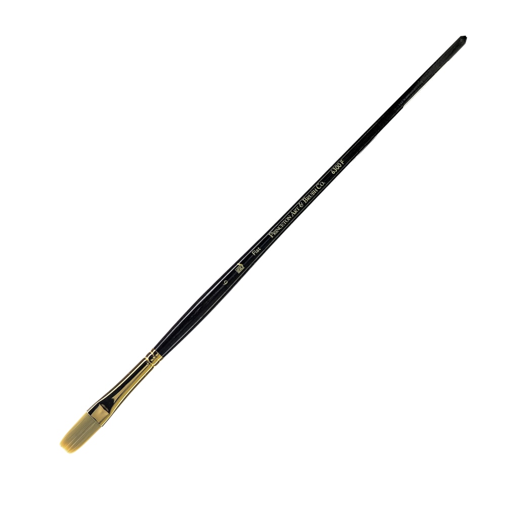 Princeton Series 6300 Dakota Paint Brush, Size 6, Flat Bristle, Synthetic, Blue MPN:6300F-6