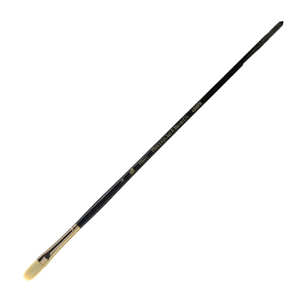Princeton Series 6300 Dakota Paint Brush, Size 4, Filbert Bristle, Synthetic, Blue MPN:6300FB-4