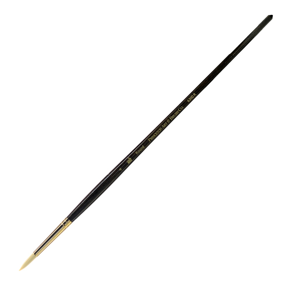 Princeton Series 6300 Dakota Paint Brush, Size 4, Round Bristle, Synthetic, Blue MPN:6300R-4