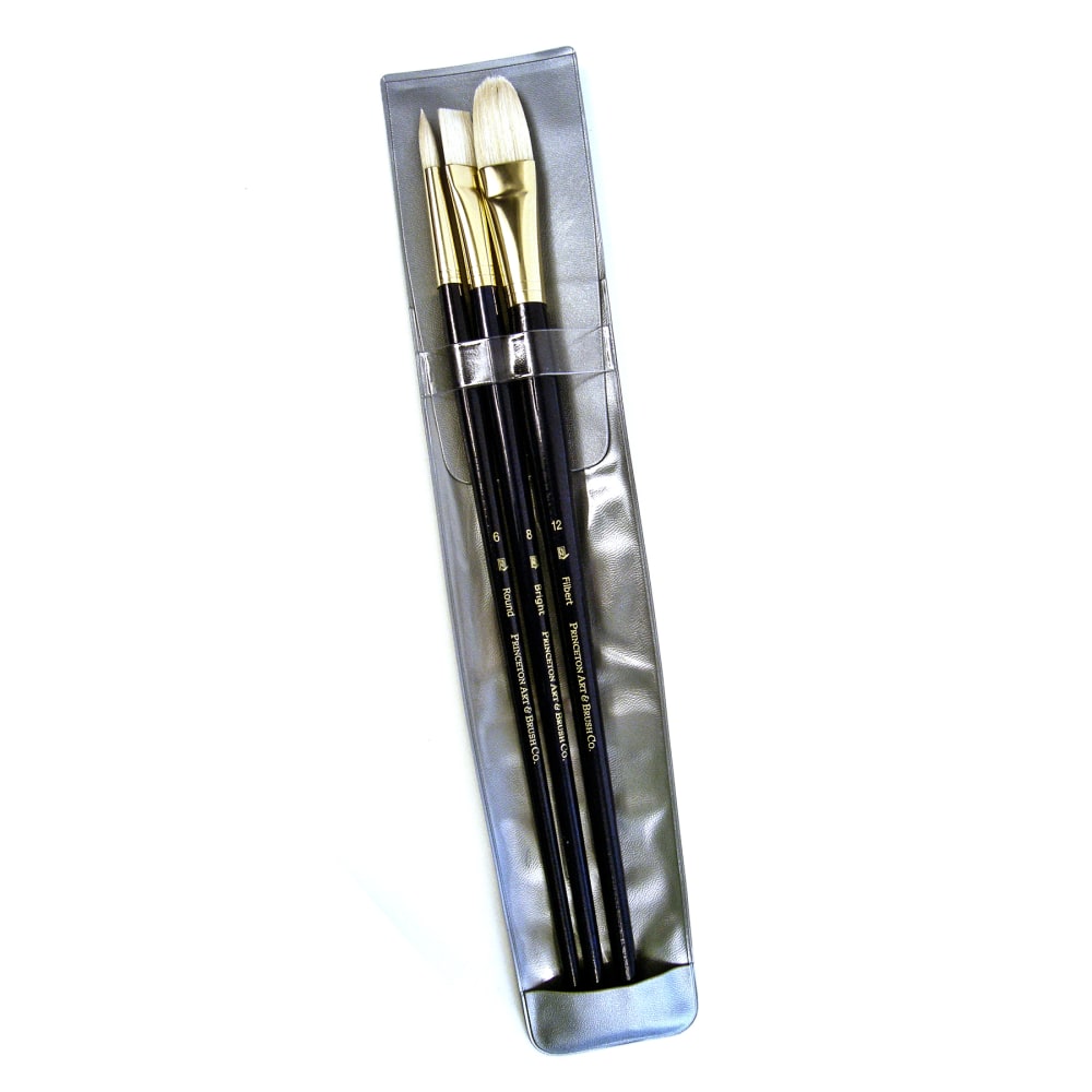 Princeton Real Value Series 9131 Brush Set, Natural Bristle, Blue, Set Of 3 MPN:9131