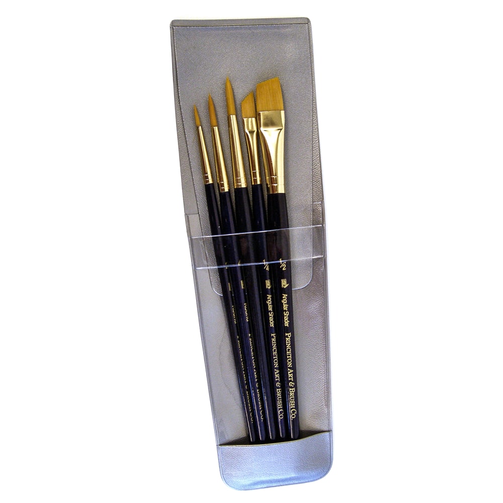 Princeton Real Value Series 9139 Brush Set, Assorted Sizes, Synthetic, Blue, Set Of 5 MPN:9139