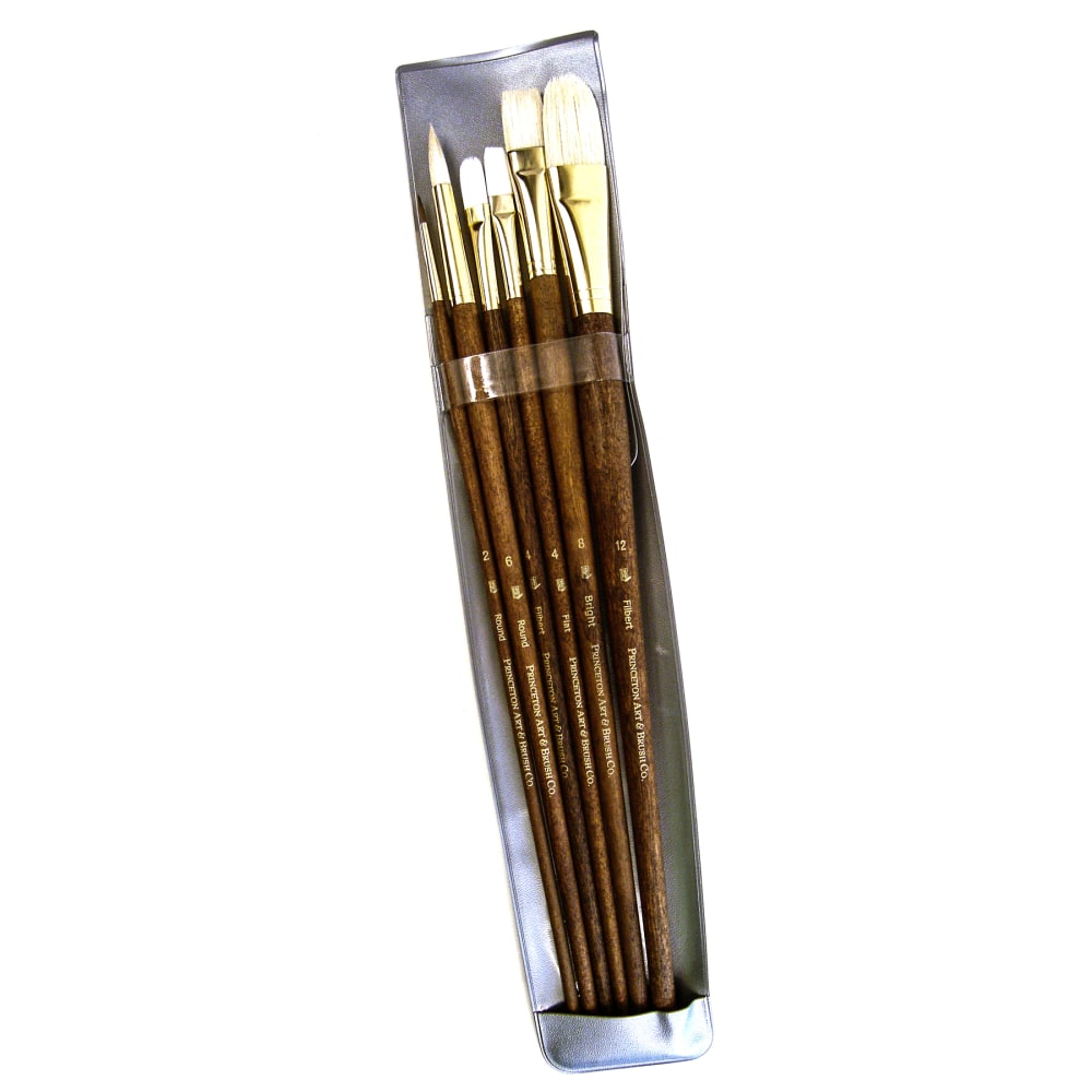 Princeton Real Value Series 9148 Brush Set, Assorted Sizes, Synthetic, Brown, Set Of 6 MPN:9148
