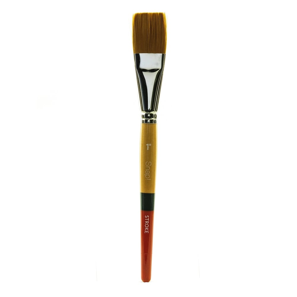 Princeton Snap Paint Brush, Series 9650, 1in, Stroke, Golden Taklon, Synthetic, Multicolor MPN:9650ST-100
