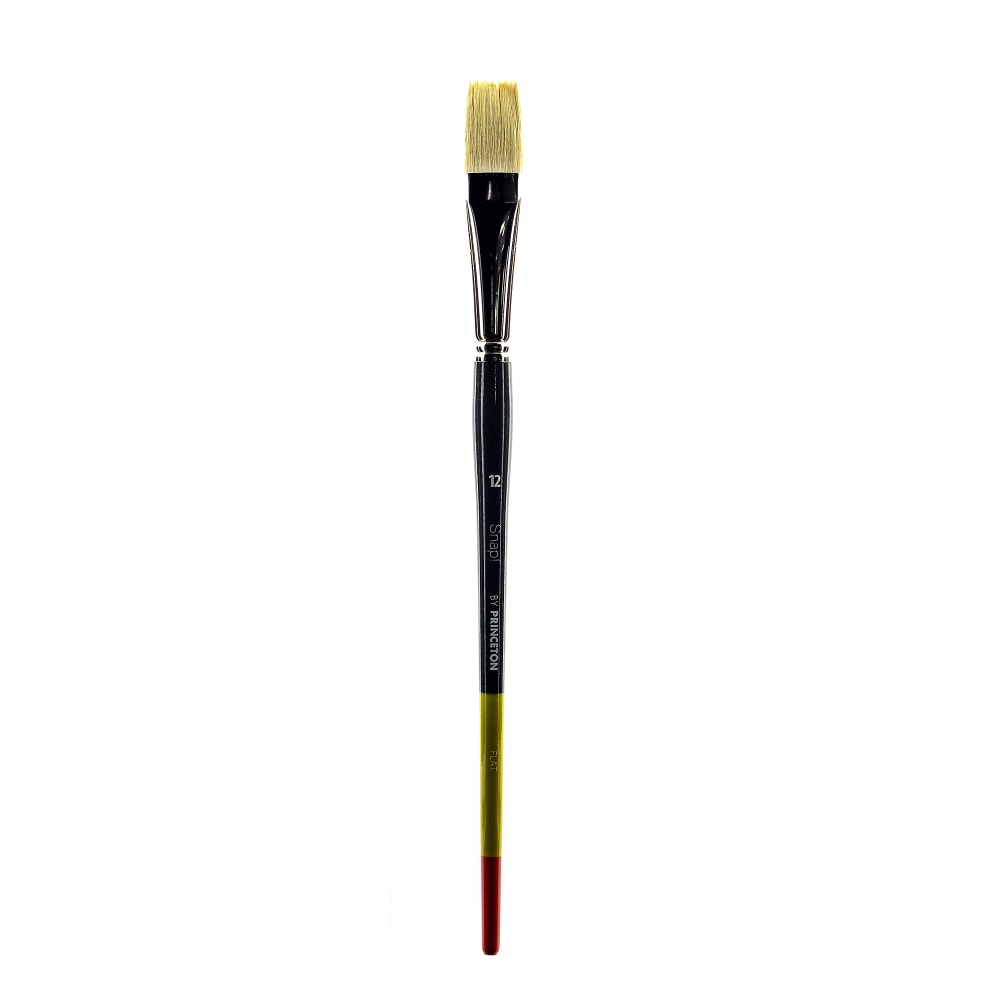 Princeton Snap Paint Brush, Size 12, Flat, Bristle, Multicolor MPN:9700F-12