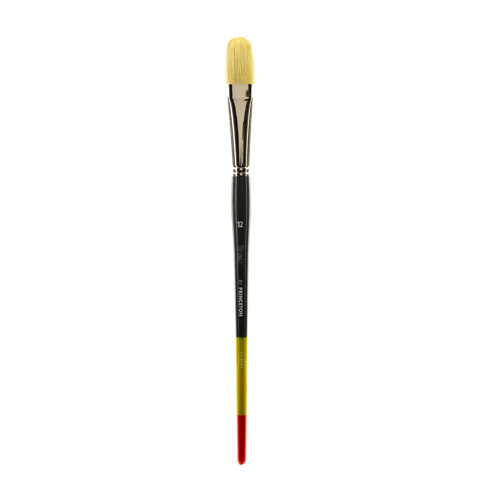 Princeton Snap Paint Brush, Size 12, Filbert, Bristle, Multicolor MPN:9700FB-12