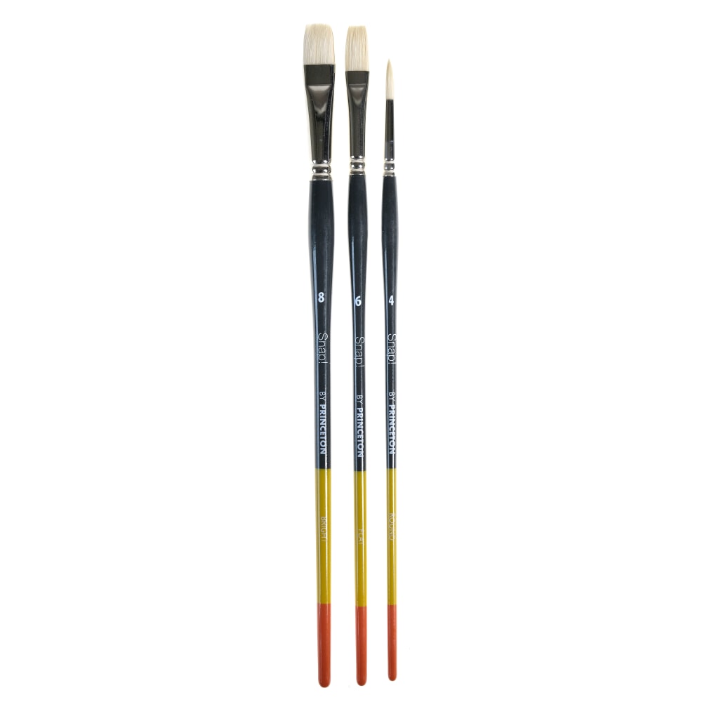 Princeton Snap Paint Brush Set, Set 4, Assorted Sizes, Assorted Bristles, Multicolor MPN:9700SET-4