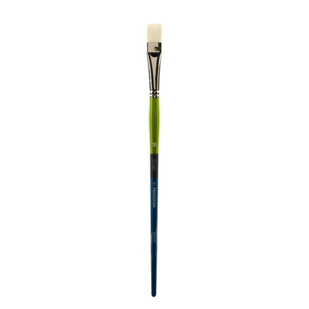 Princeton Snap Paint Brush, Series 9800, Size 10, Bright, White Taklon, Synthetic, Multicolor MPN:9800B-10