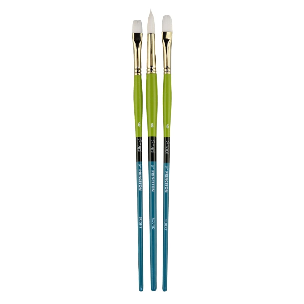 Princeton Snap Paint Brush Set, Set 5, Assorted Sizes, Assorted Bristles, Synthetic, Multicolor MPN:9800SET-5