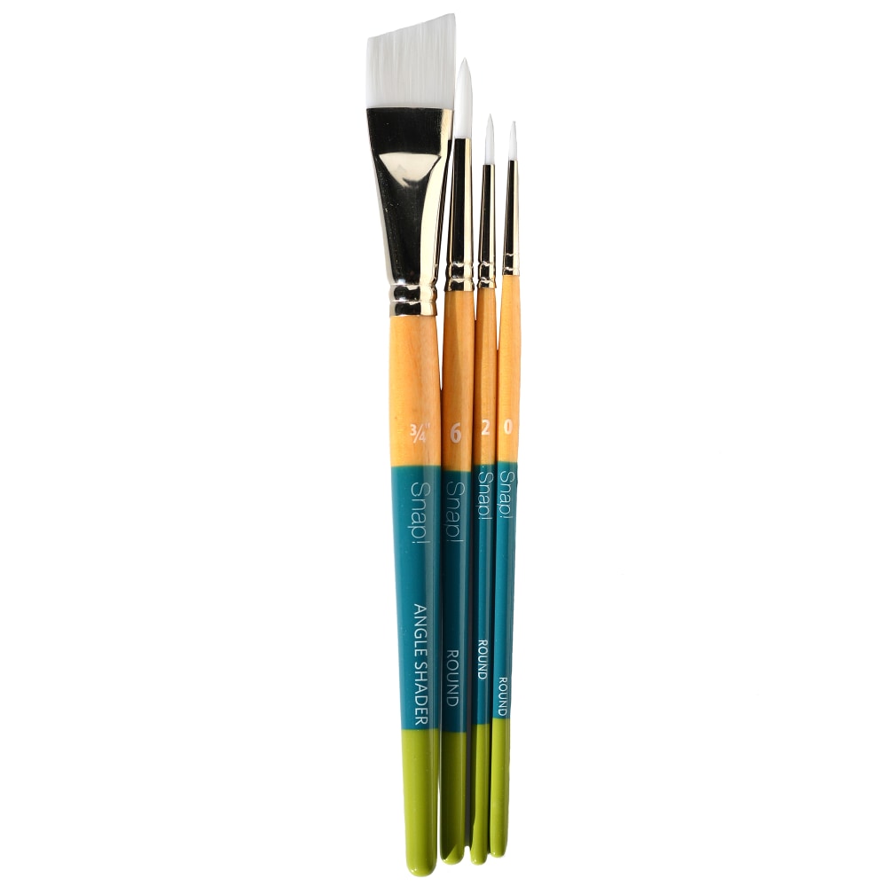 Princeton Snap Paint Brush Set, Set 3, Assorted Sizes, White Taklon Bristles, Synthetic, Multicolor MPN:9850SET-3