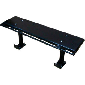 Prisoner Bench 4-ft. Solid Steel Seating with Steel Frame Without Backrest - Black PB4-NB-STD-SOLID-STEEL-BLACK