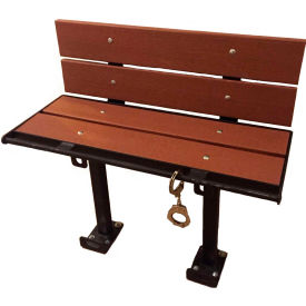 Prisoner Bench 4-ft.Composite Lumber Seating with Steel Frame With Backrest - Redwood PB4-WB-STD-LR-REDWOOD