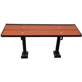 Prisoner Bench 5-ft.Composite Lumber Seating with Steel Frame Without Backrest - Redwood PB5-NB-STD-LR-REDWOOD