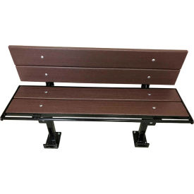 Prisoner Bench 5-ft.Composite Lumber Seating with Steel Frame With Backrest - Chocolate Brown PB5-WB-STD-LR-BROWN