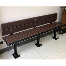 Prisoner Bench 6-ft.Composite Lumber Seating with Steel Frame With Backrest - Chocolate Brown PB6-WB-STD-LR-BROWN