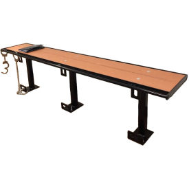 Prisoner Bench 7-ft.Composite Lumber Seating with Steel Frame Without Backrest - Cedar PB7-NB-STD-LR-CEDAR