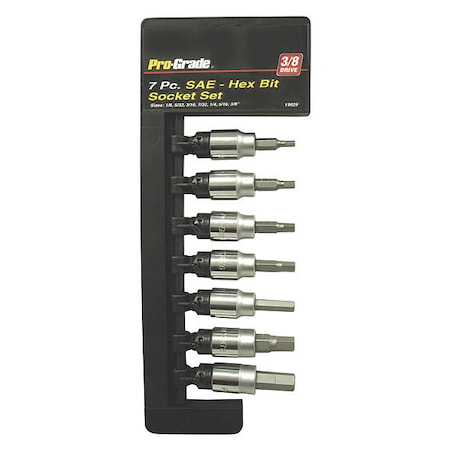 Sae Hex Bit Set 7 pcs., 3/8
