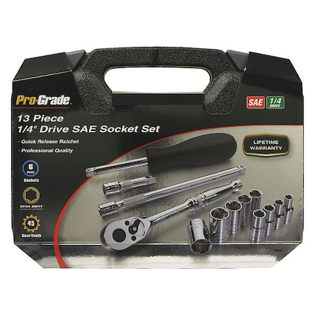 Socket, 13 pcs., 1/4