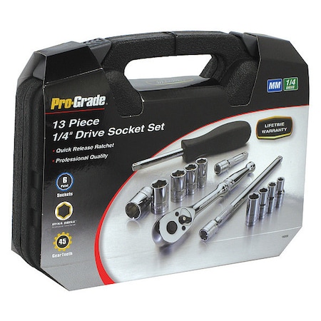 Socket, 13 pcs., 1/4