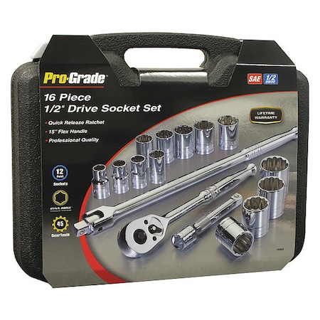 Socket, 16 pcs., 1/2