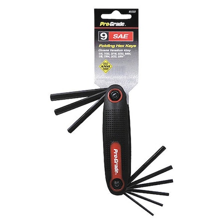 9 Piece SAE Fold-Up, Hex Key Set MPN:85332